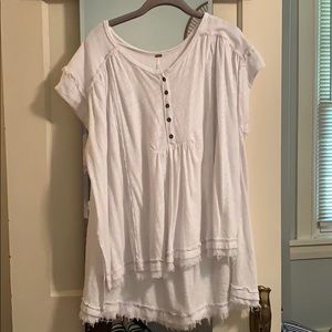 Free People Oversized White Top